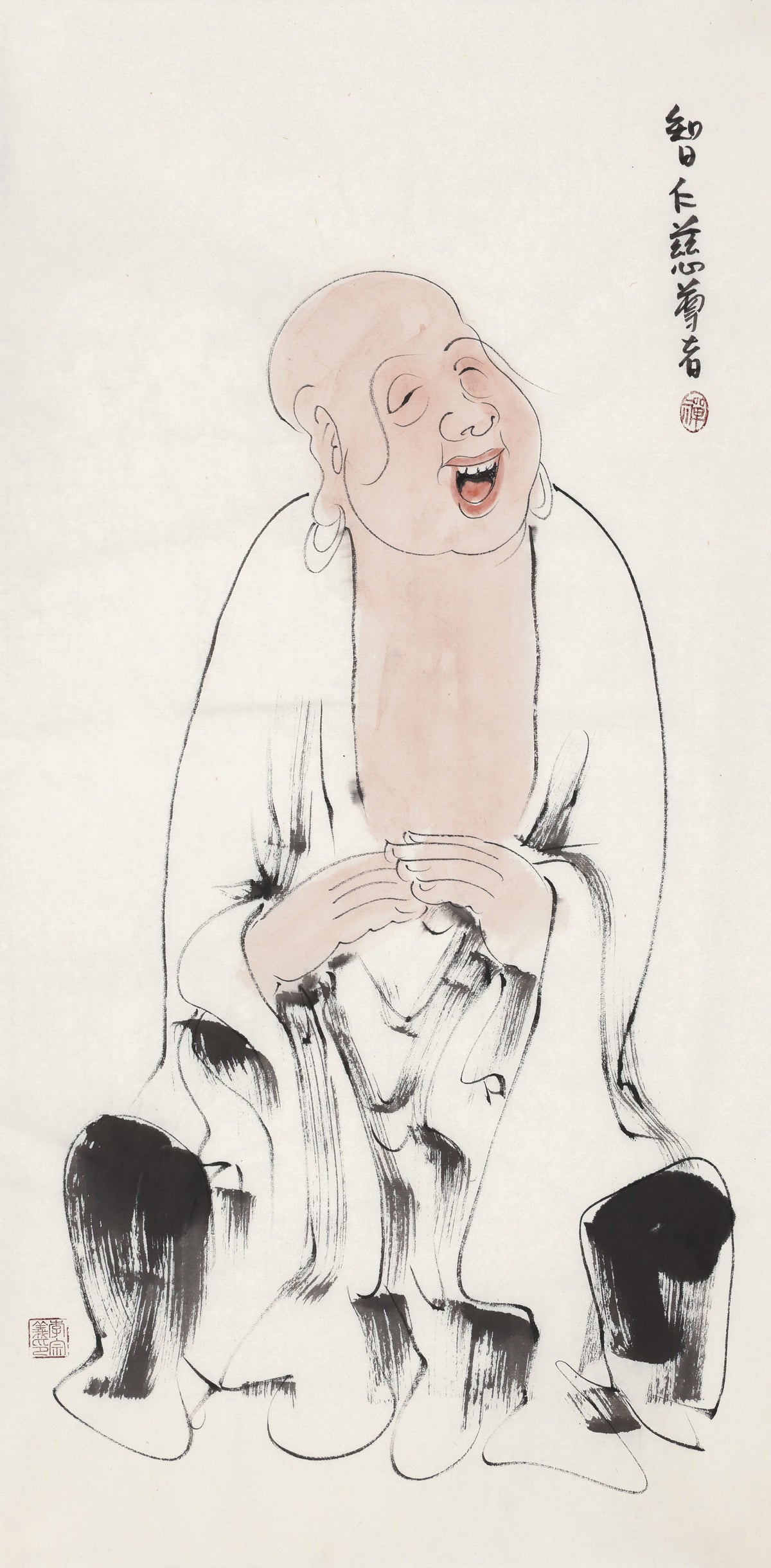 五百羅漢 第470尊 智仁慈尊者 李宗義手描き水墨の禅人物画