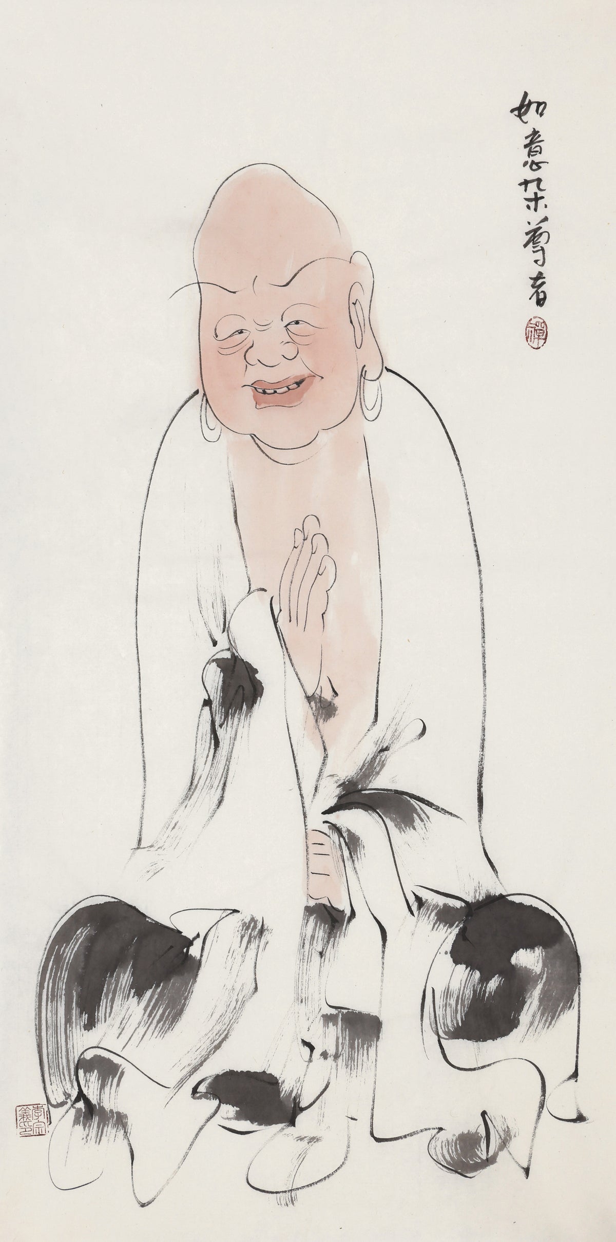 오백나한 제472존 여의잡 존자, 이종의 수묵 선 인물화