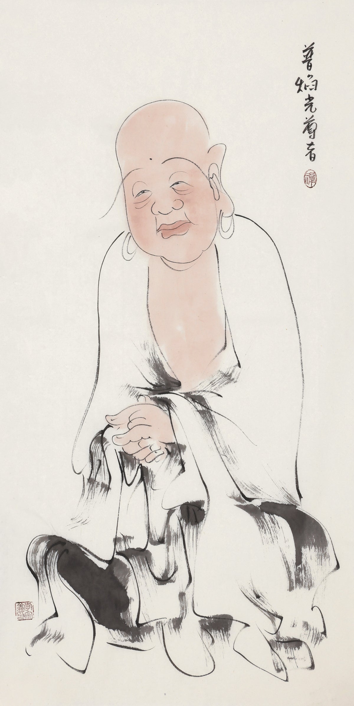 오백나한 제475존 보염광 존자, 이종의 수묵 선 인물화
