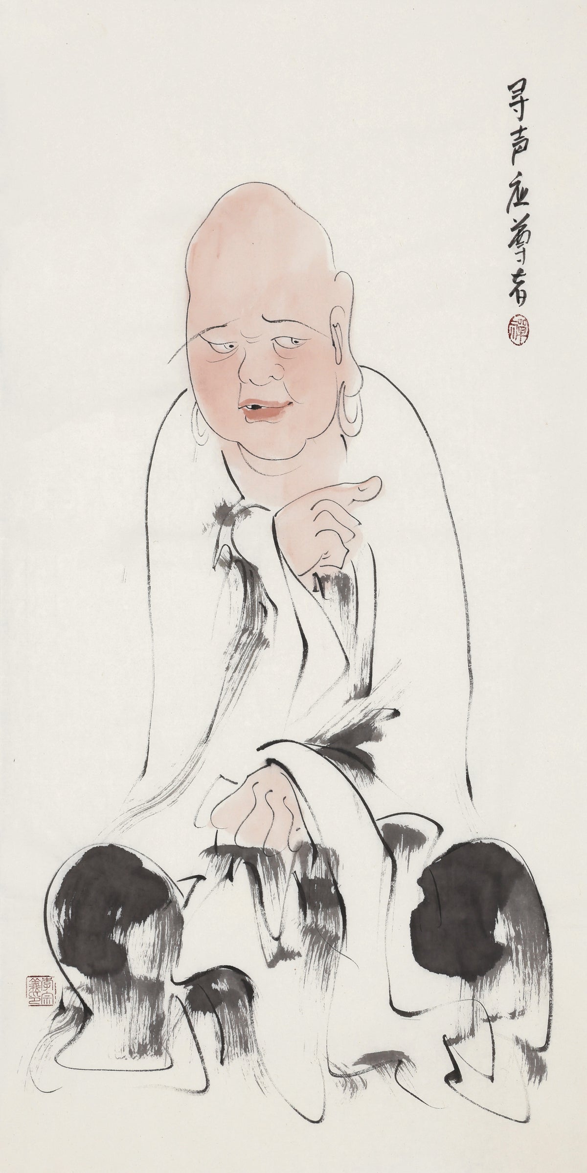 오백나한 제491존 심성응 존자, 이종의 수묵 선 인물화