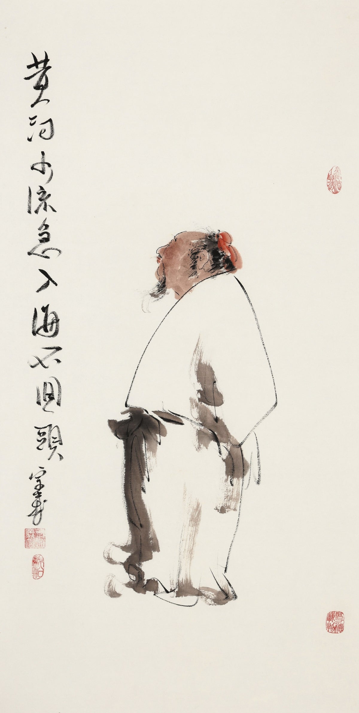 黄河水流急入海不回头 - 李宗义手绘水墨写意人物画
