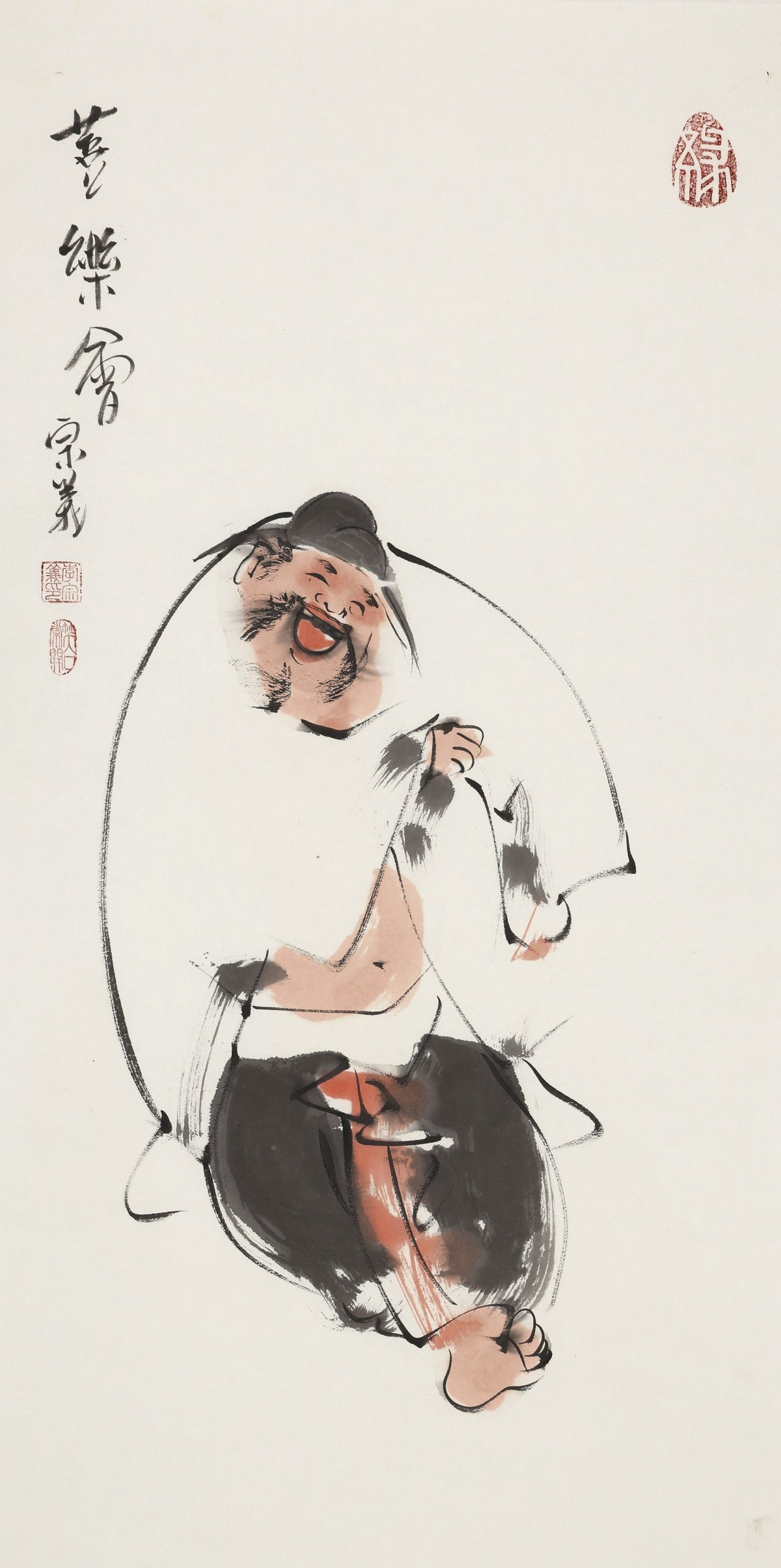 喜乐会 - 李宗义手绘水墨笑佛人物画