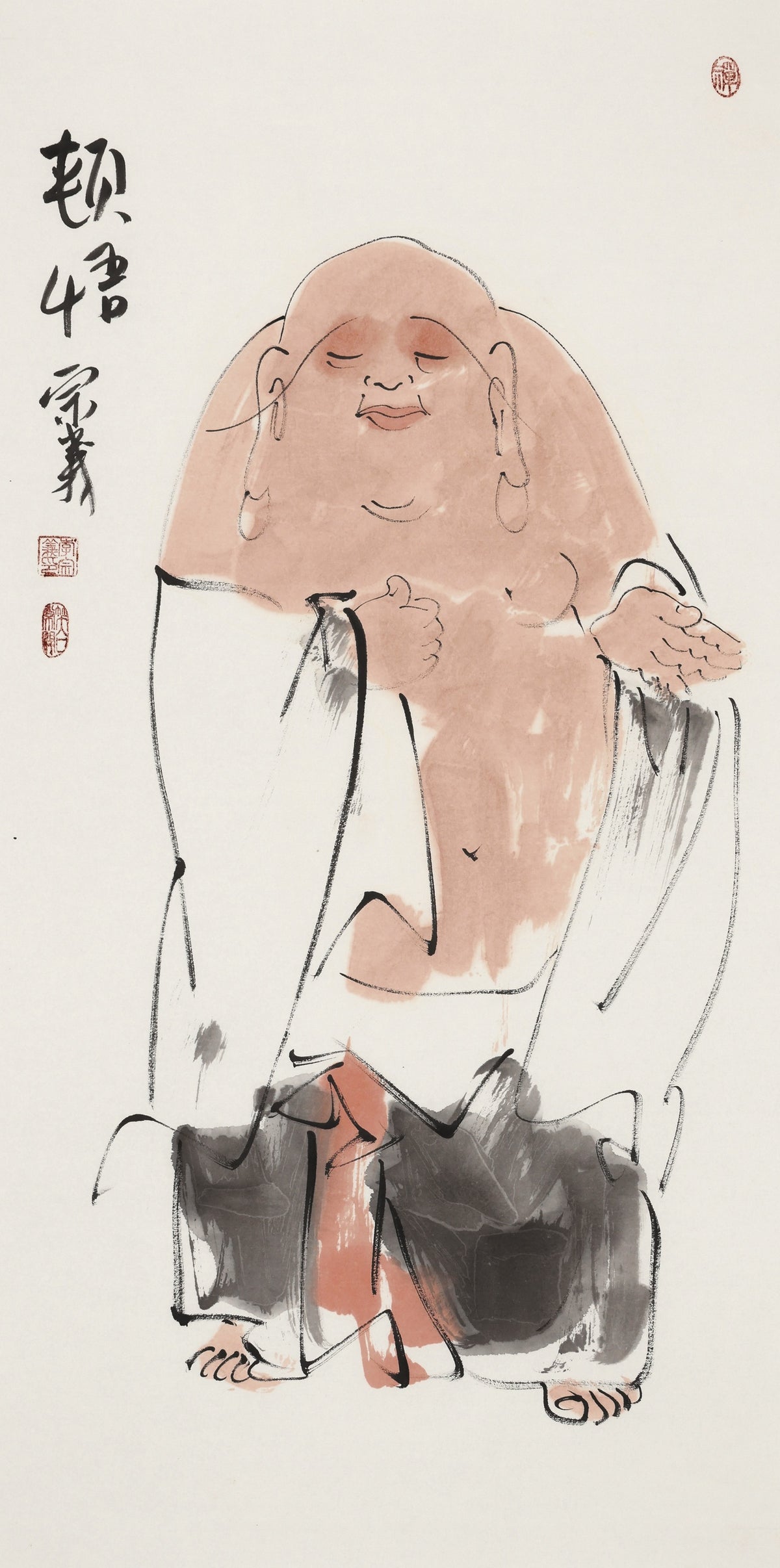 顿悟 - 李宗义手绘水墨禅意人物画