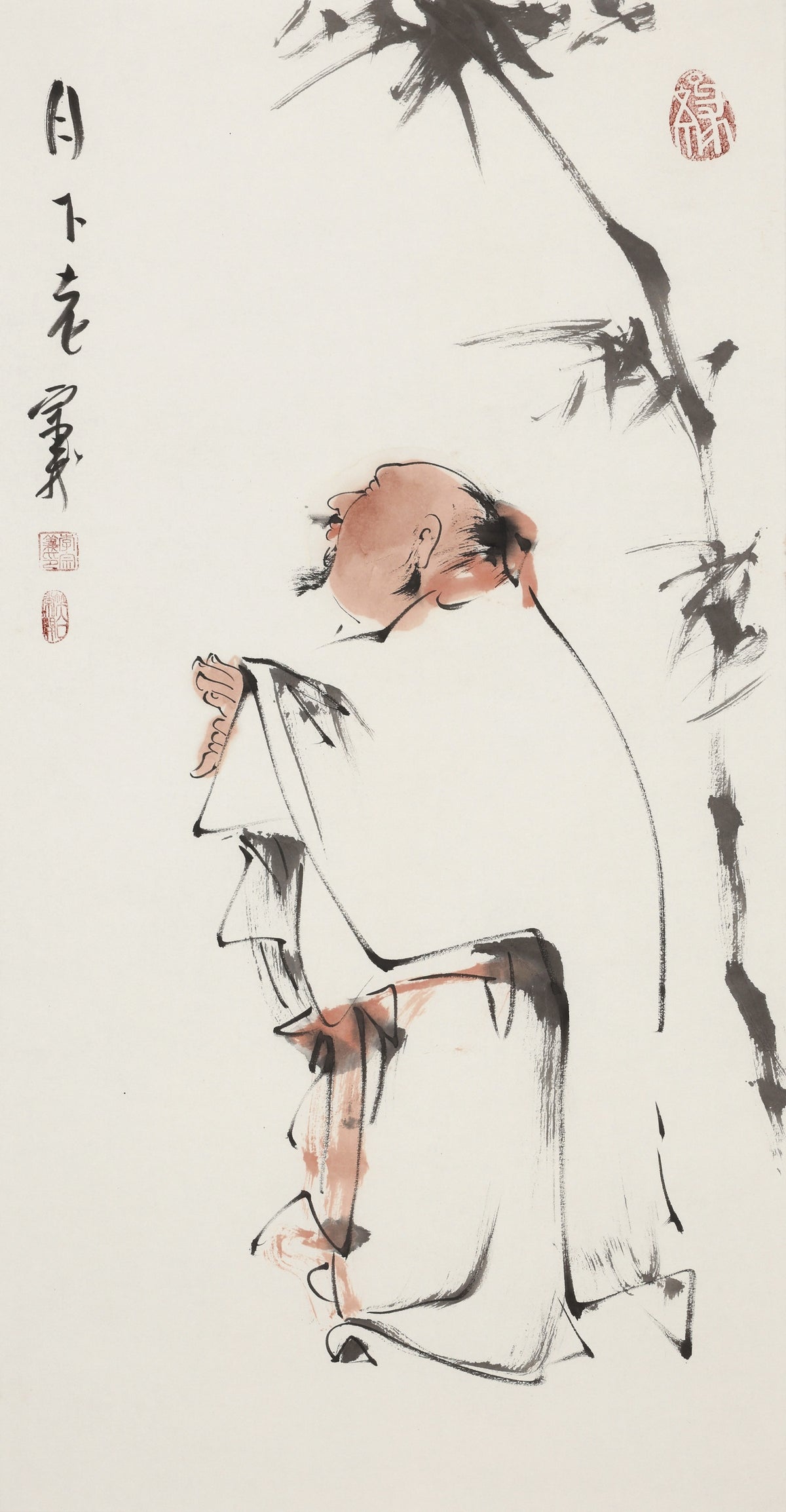 月下老 - 李宗义手绘水墨写意人物画