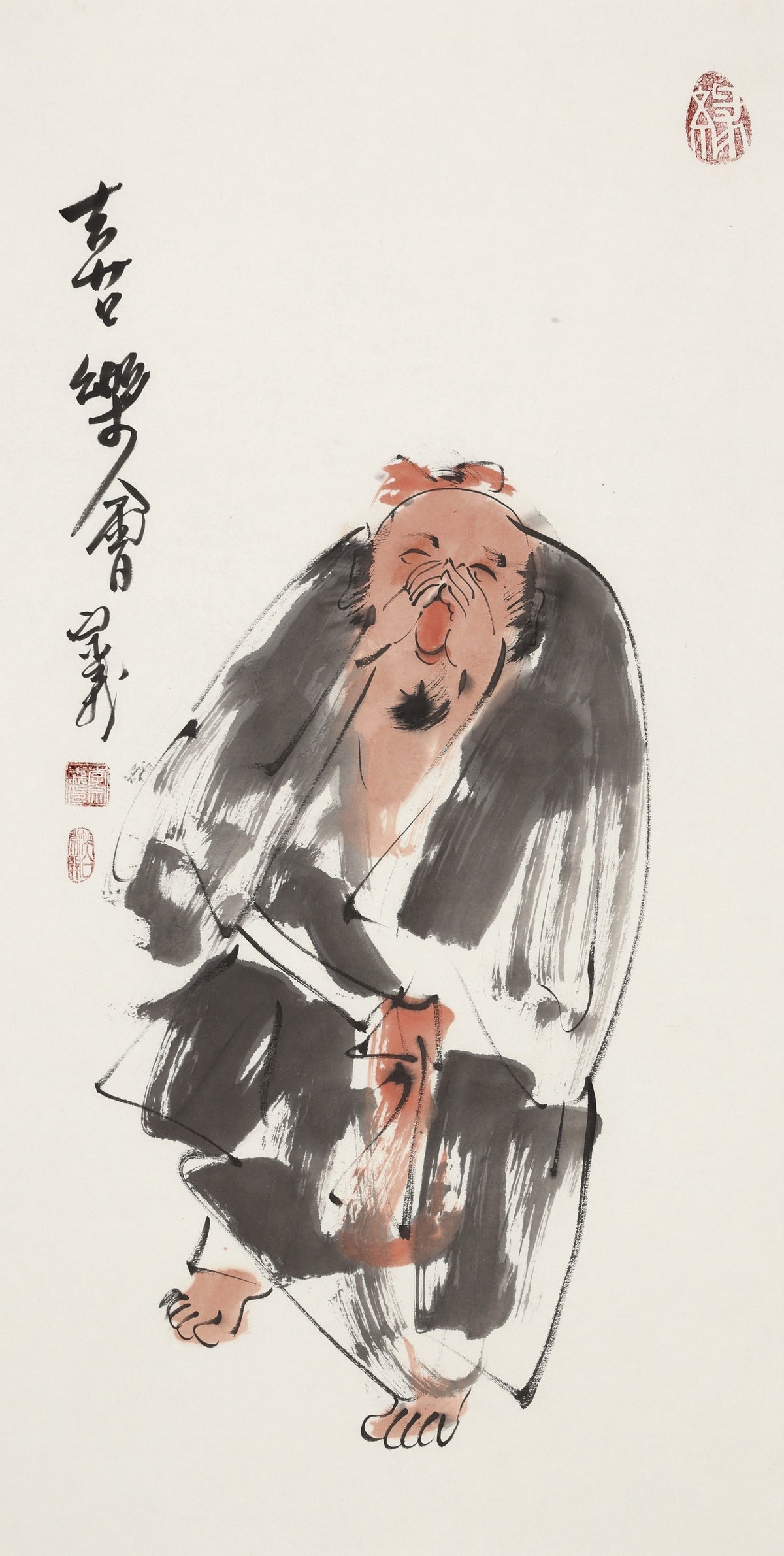 喜乐会 - 李宗义手绘水墨笑佛人物画