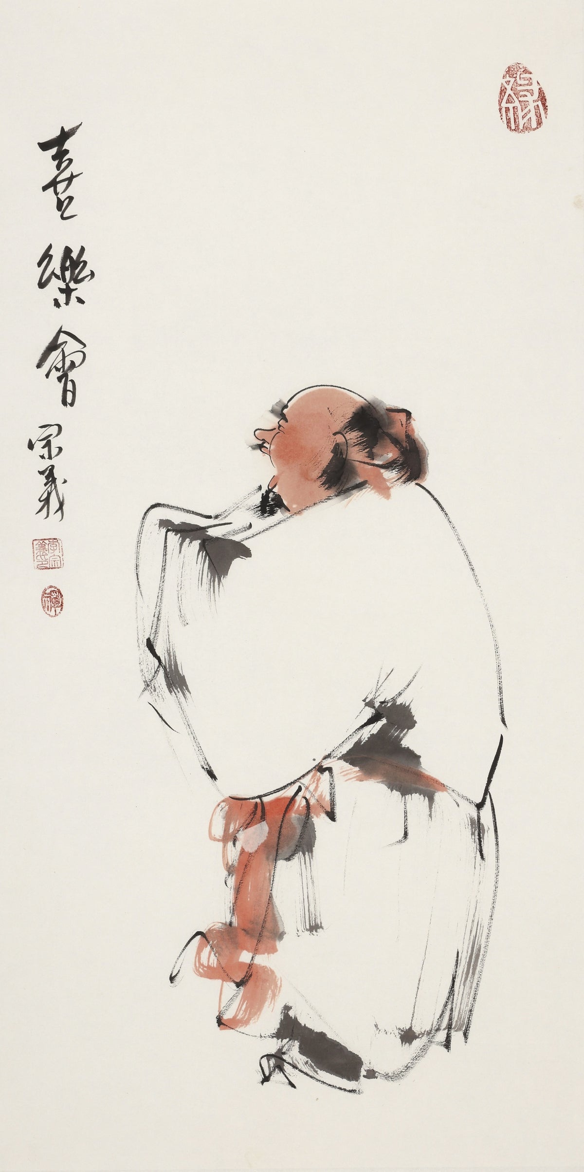 喜乐会 - 李宗义手绘水墨笑佛人物画