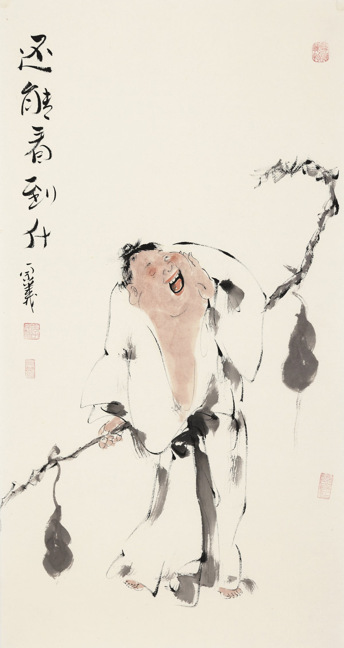 笑 | 还能看到什|传统手绘水墨国画人物画|101*54cm