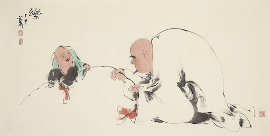 乐丝 - 李宗义手绘水墨笑佛人物画
