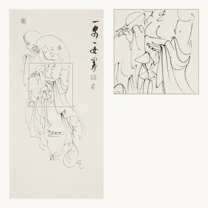 细节图：水墨笔触特写